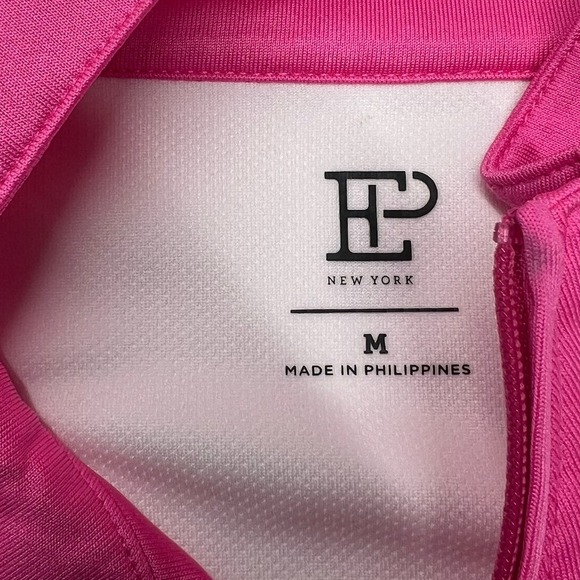 EP New York Golf Polo Shirt Womens Medium White Pink Watercolory‎ Short Sleeve - Picture 2 of 2